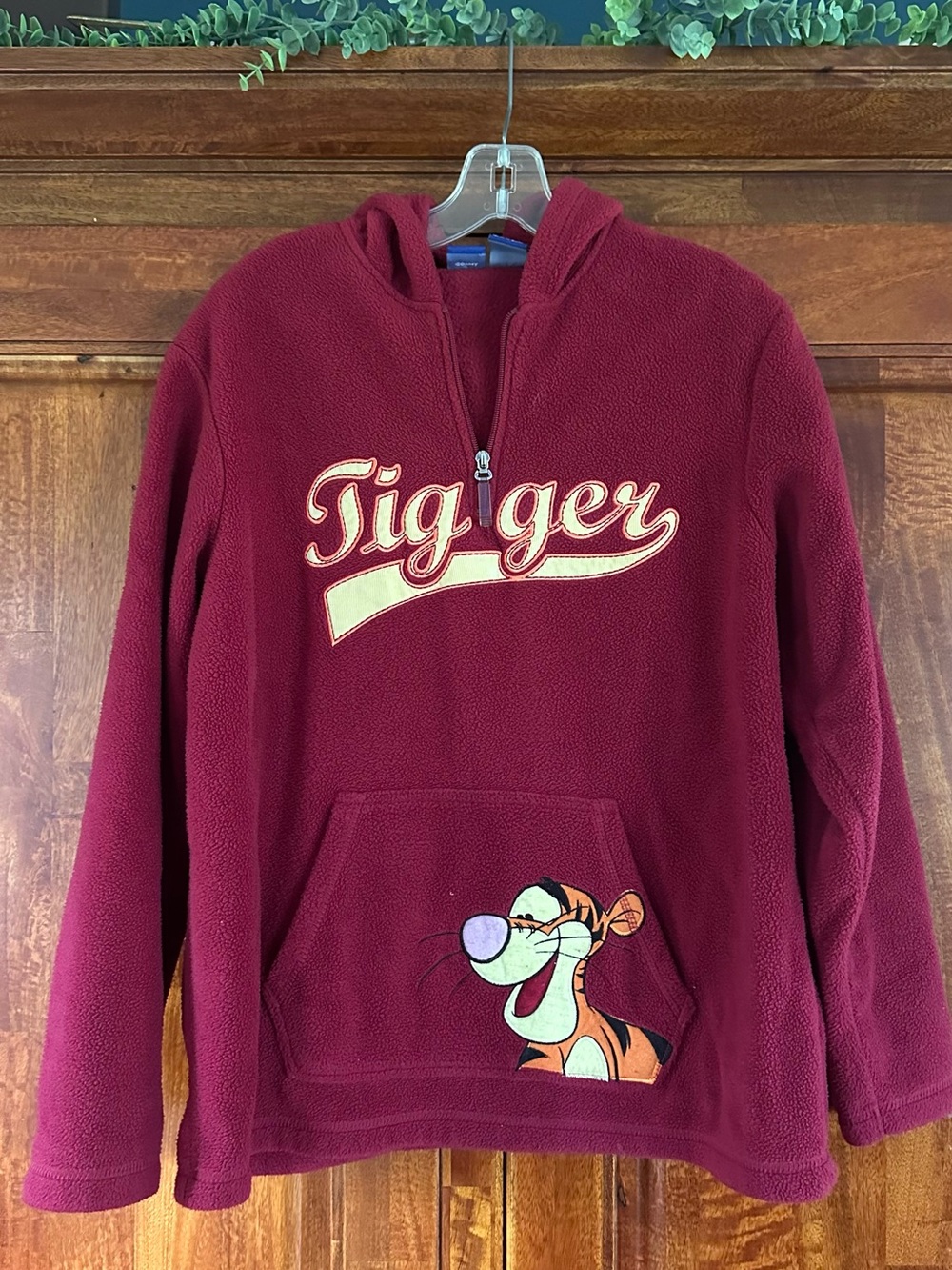 Disney Plush Fleece Hoodie in Deep Red